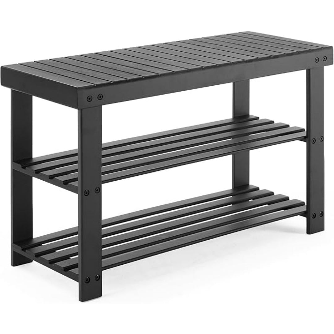Three-tier Rack Bench, Bamboo Entrance Storage Organizer